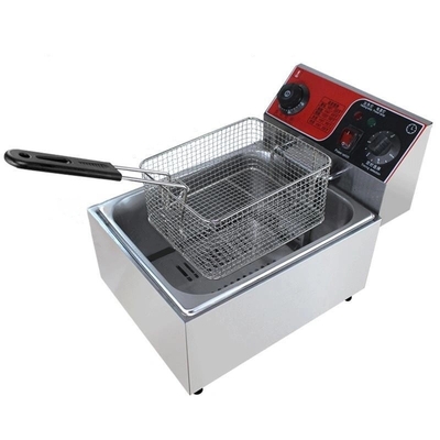 Restaurante de comida rápida Máquina de freír pescado y pollo de acero inoxidable con control de botón