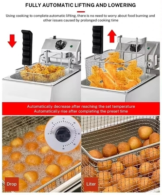 Máquina de producción de alimentos a gran escala 405X241X204mm Fritadora de grado industrial para uso comercial