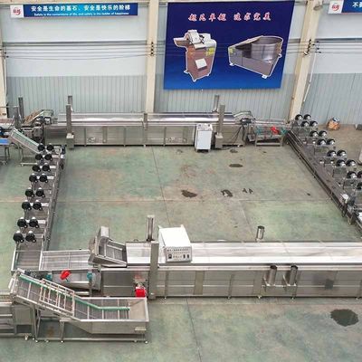 Línea de producción automática de papas fritas y papas fritas de 500 kg para una producción rápida