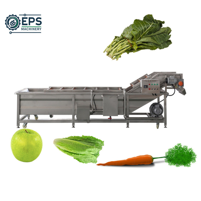 Máquina de lavado con burbujas de frutas y verduras de acero inoxidable personalizada de 1500 kg/h