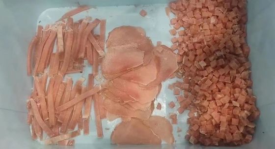 Corte en tiras Procesamiento térmico Cortador de carne congelada para alimentos congelados y procesamiento