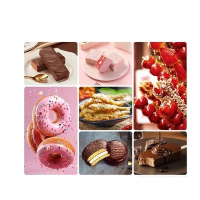 Máquina de recubrimiento de chocolate para pan de 380V con fresas liofilizadas y rociador automático