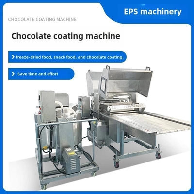 Máquina de recubrimiento de frutas liofilizadas con jarabe de chocolate de macadamia de 380V con túnel de enfriamiento