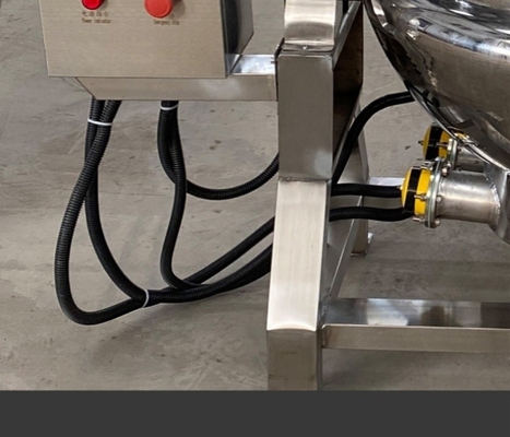 Mezcladora de cocina eléctrica de inducción de gran capacidad totalmente automática con caldera cubierta