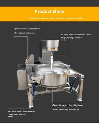 Máquina de mezcla de cocina planetaria para hacer salsa de curry industrial automática a vapor