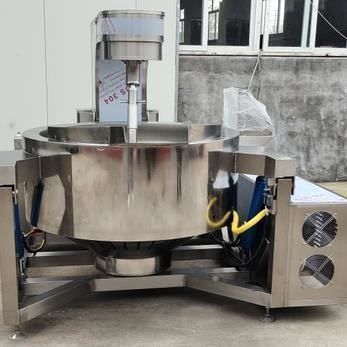 Calderón de mezcla automático de 500 litros de inclinación industrial de gas de vapor de calefacción eléctrica con chaleco de mezcla con mezclador