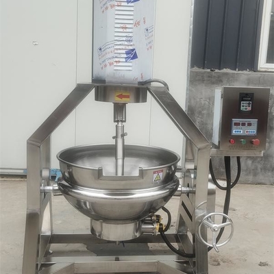 Calderón de mezcla automático de 500 litros de inclinación industrial de gas de vapor de calefacción eléctrica con chaleco de mezcla con mezclador