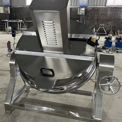 Capa de chaqueta Caldera industrial para cocinar carne de gran capacidad y mezcla automática