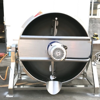 Capa de chaqueta Caldera industrial para cocinar carne de gran capacidad y mezcla automática