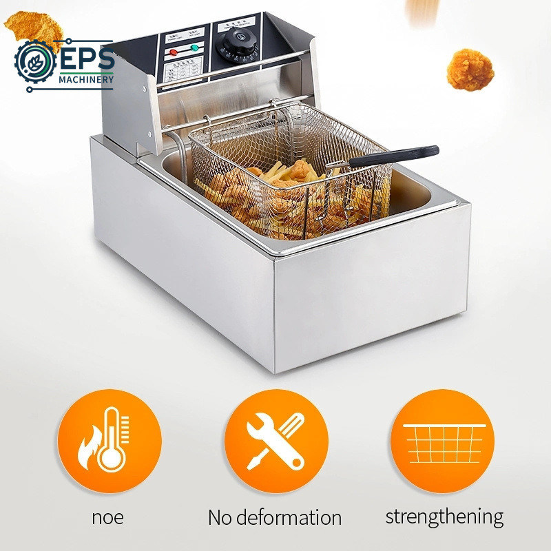 Máquina de freír bocadillos de acero inoxidable para papas fritas, frutos secos y bocadillos