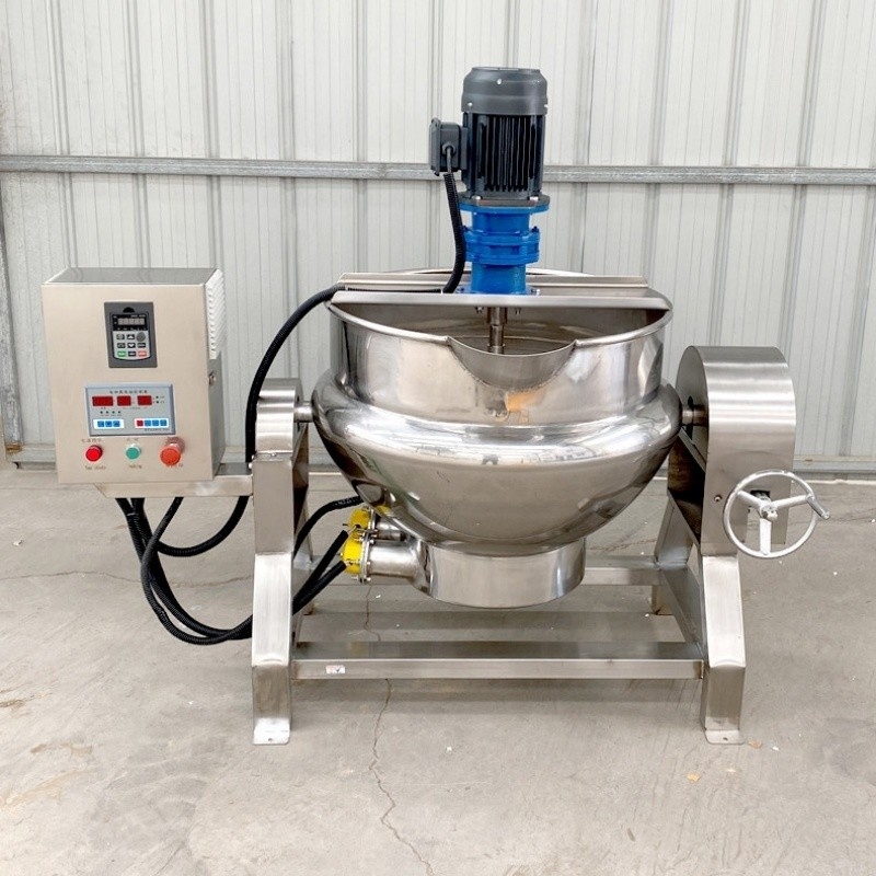 Cocina eléctrica de mermelada de frutas comercial de 200L con voltaje y agitador personalizados