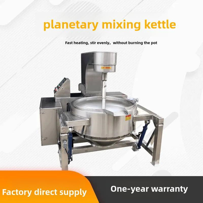 Máquina de mezclar fresas de arándanos de 380 V con agitador de aceite térmico y cocina automática